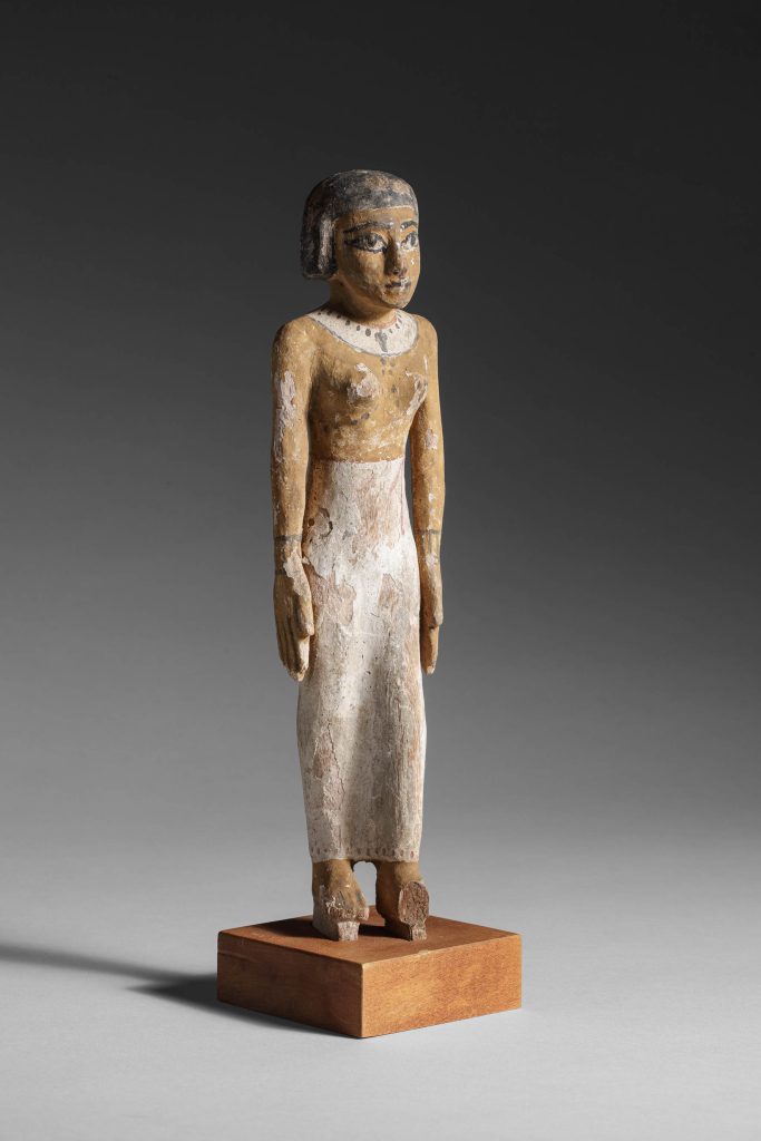 WOOD STATUETTE OF YOUNG WOMAN