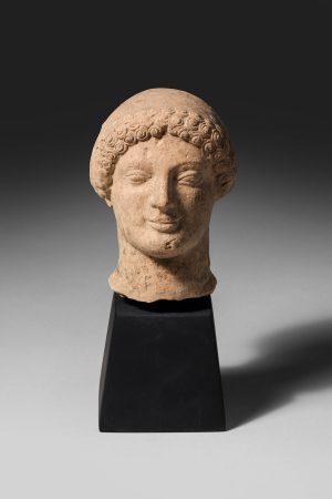 TERRACOTTA HEAD OF KOUROS