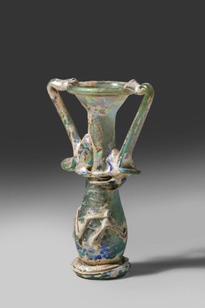 TWO-HANDLED GLASS ALABASTRON