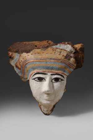 POLYCHROME PAINTED SARCOPHAGUS MASK