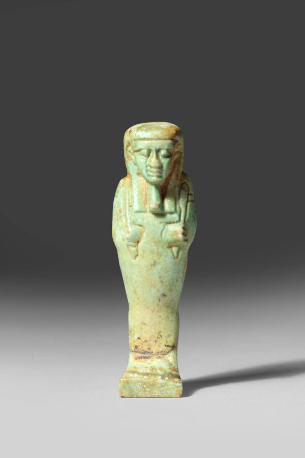 SMALL GREEN FAIENCE USHABTI