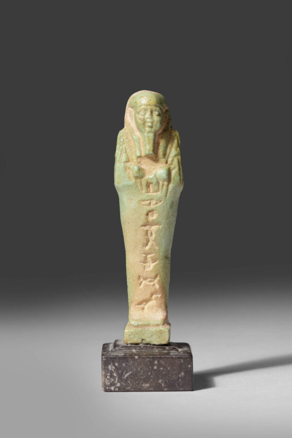 GREEN FAIENCE USHABTI OF WAH-IB-RE-SA-NEITH