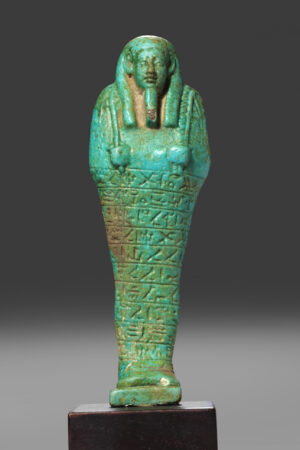 GREEN FAIENCE USHABTI OF PT-ABU-MEH