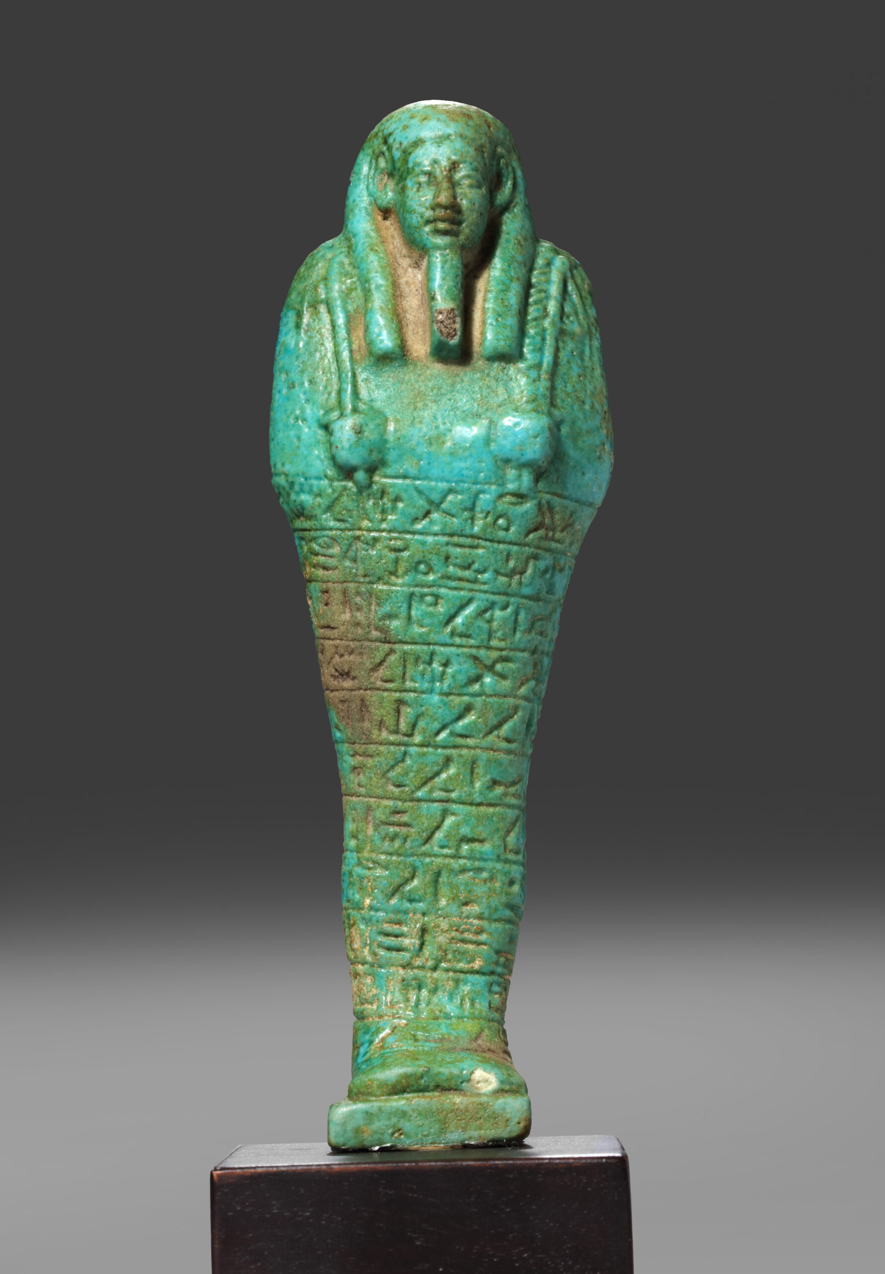 GREEN FAIENCE USHABTI OF PT-ABU-MEH