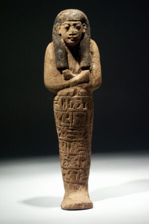 LARGE POLCHROME WOOD USHABTI OF ASET