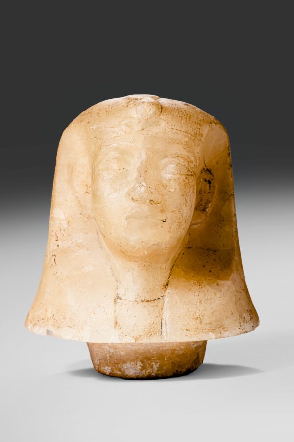 ALABSTER LID OF A CANOPIC JAR