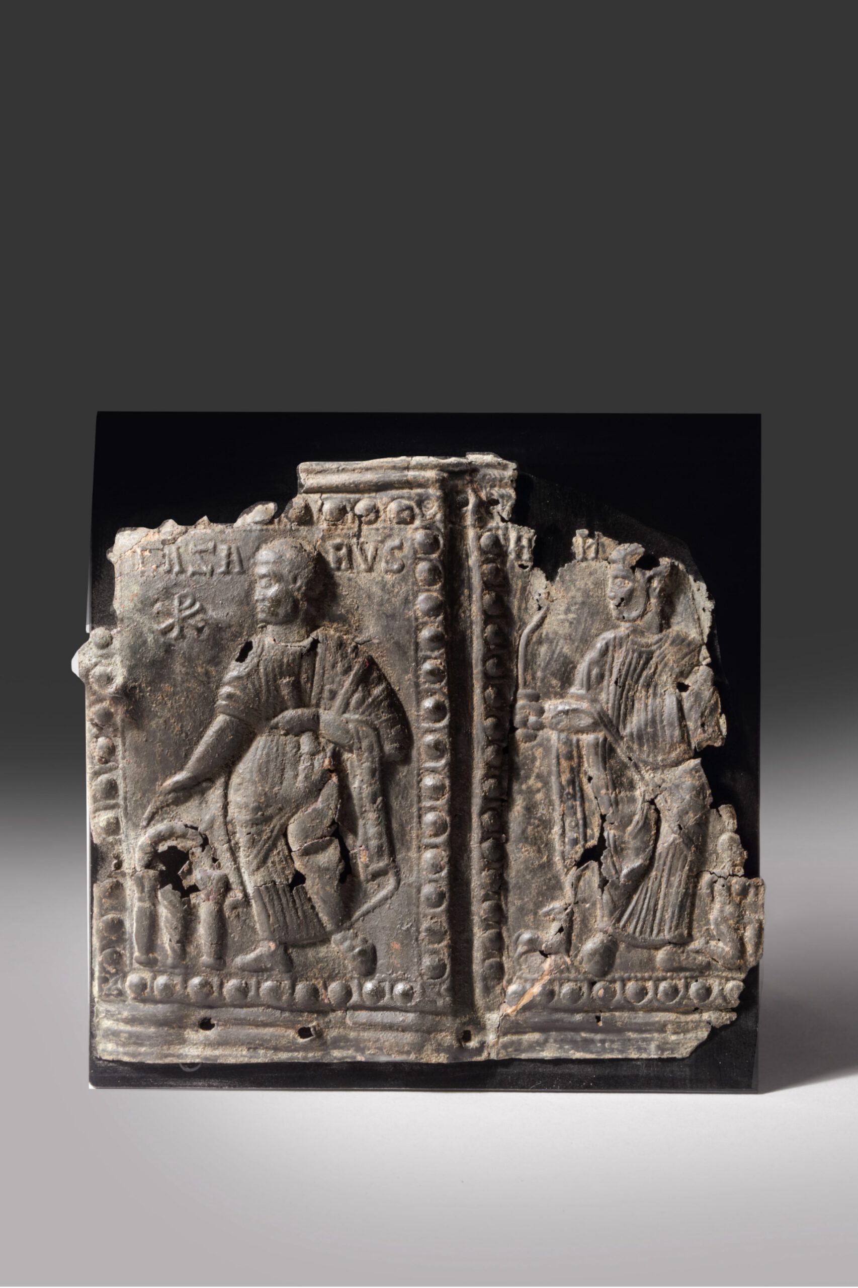 early byzantine bronze attachment with lazarus