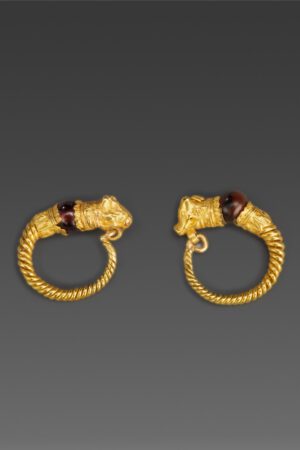 TWO GREEK GOLD EARRINGS