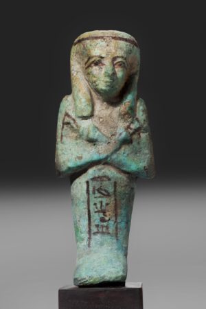 LARGE BLUISH GREEN USHABTI OF SHAKSHA