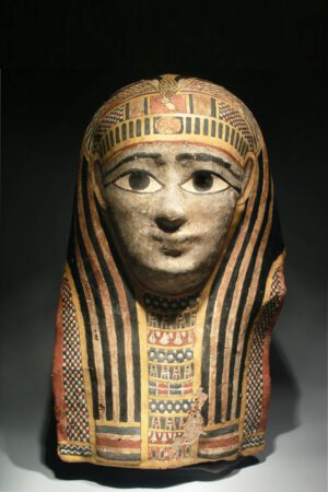 POLYCROME PAINTED MUMMY MASK