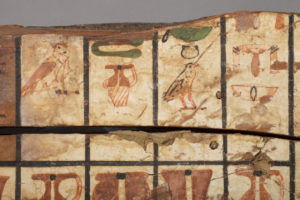 Polychrome Wood Sarcophagus Fragment detail