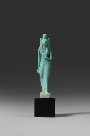 BLUE GREEN FAIENCE AMULET OF SEKHMET