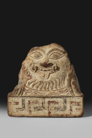 ETRUSCAN TERRACOTTA GORGONEION ANTEFIX