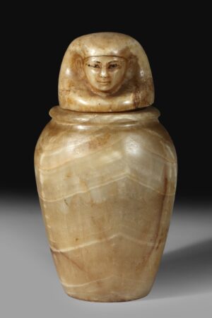 ALABASTER  ‘CANOPIC JAR’ OF IMSETY