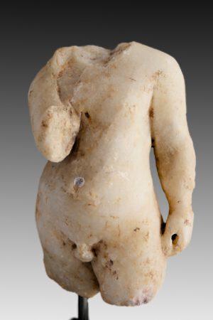 MARBLE FRAGMENT OF HARPOCRATES STATUETTE