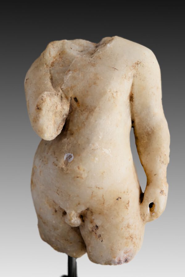 MARBLE FRAGMENT OF HARPOCRATES STATUETTE