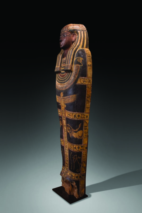 polychrome wood sarcophagus right side